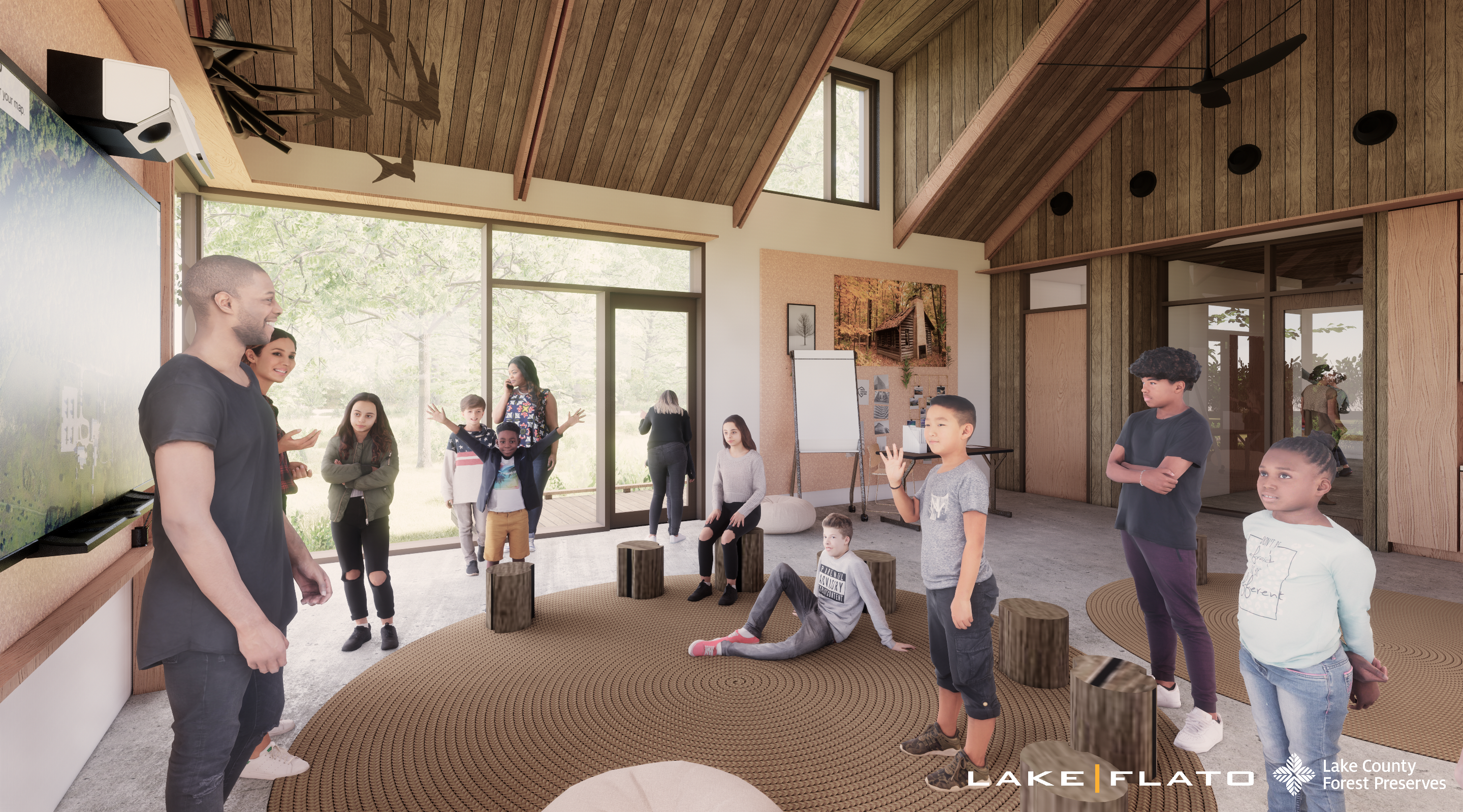 Ryerson Woods Education Center - interior classroom rendering