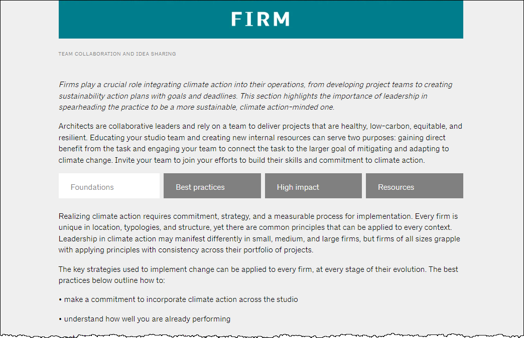 Climate Action Business Playbook - Foundations sub-section