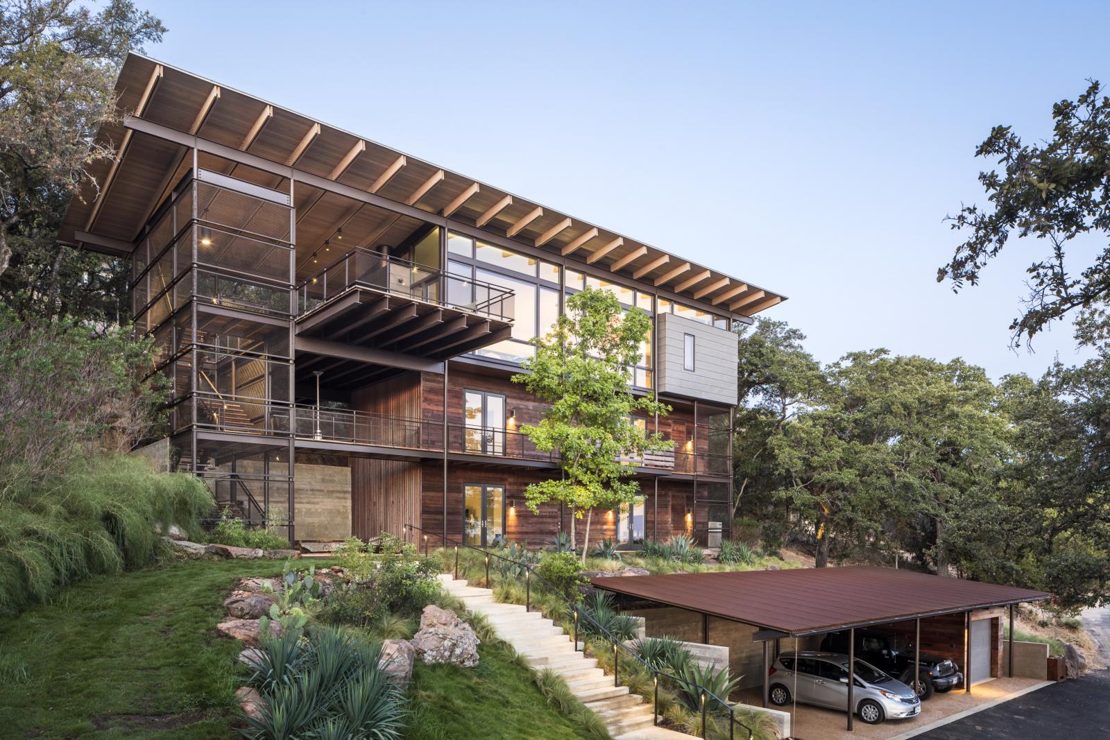 Materials were selected primarily for their durability and deliberately placed in response to sun and wind exposure at each elevation and orientation on the site Materials were selected primarily for their durability and deliberately placed in response to sun and wind exposure at each elevation and orientation on the site