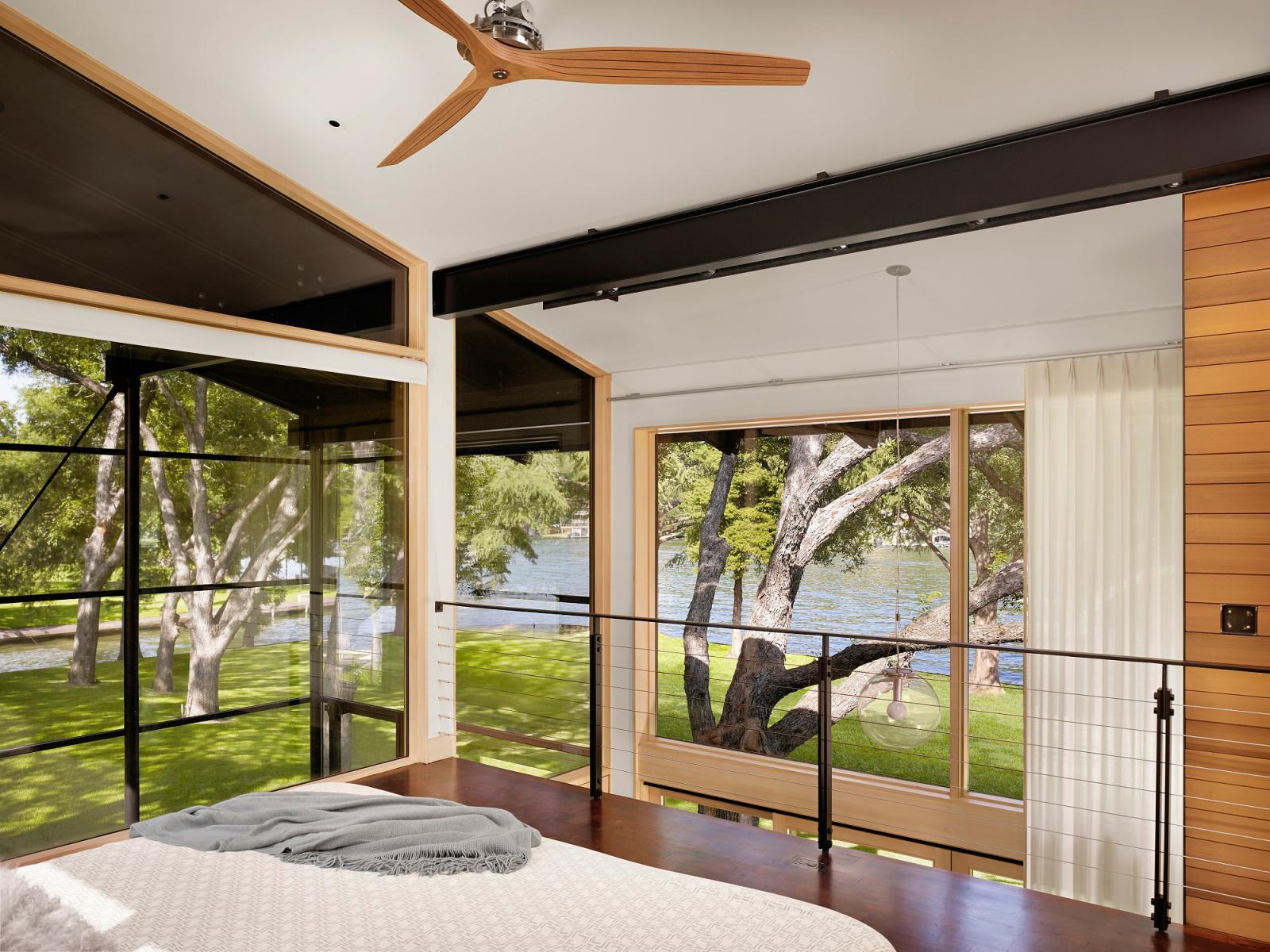 Looking through bedroom with views to outside
